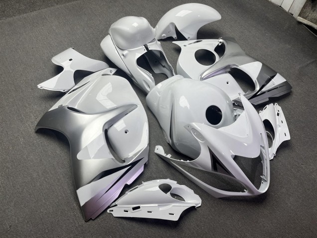 Purchase 2008-2020 White & Silver Suzuki GSXR 1300 Hayabusa Motorcycle Fairings UK