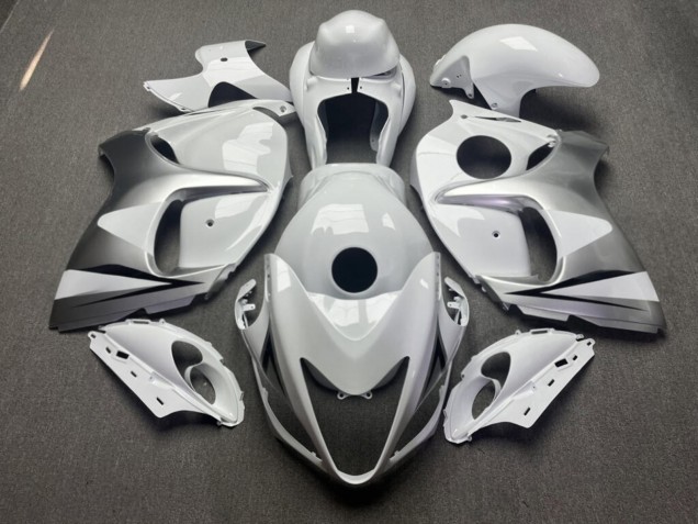 Purchase 2008-2020 White & Silver Suzuki GSXR 1300 Hayabusa Motorcycle Fairings UK