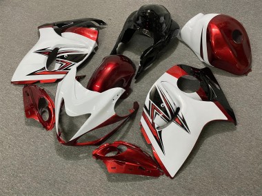Purchase 2008-2020 Glossy White Red Suzuki GSXR 1300 Hayabusa Motorcycle Fairings UK