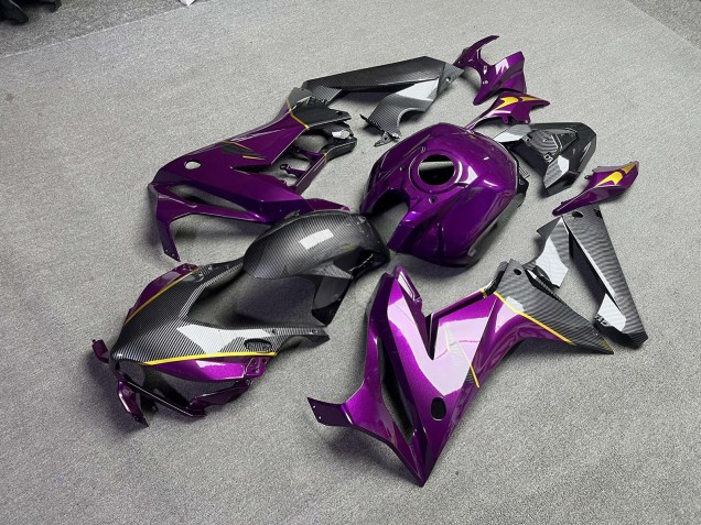 Purchase 2019-2020 Glossy Purple & Carbon Fiber Style with Gold Honda CBR650R Motorcycle Fairings UK