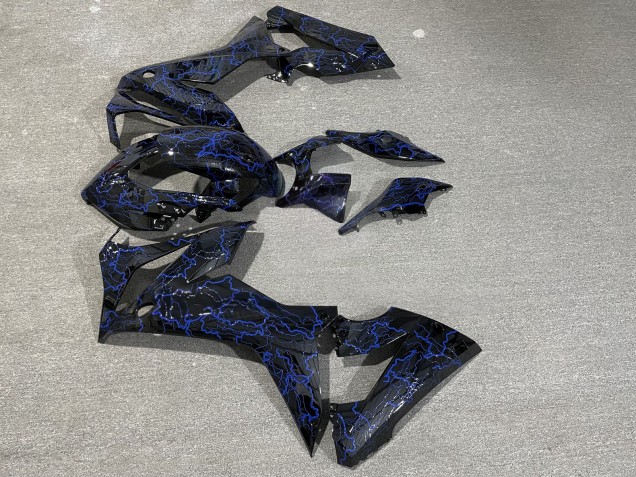 Purchase 2019-2020 Glossy Black Blue Lightnings Honda CBR650R Motorcycle Fairings UK