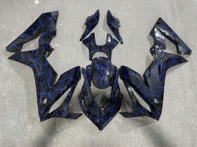Purchase 2019-2020 Glossy Black Blue Lightnings Honda CBR650R Motorcycle Fairings UK