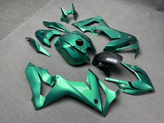 Purchase 2021-2023 Glossy Metallic Emerald with Carbon Fiber Style Honda CBR650R Motorcycle Fairings UK
