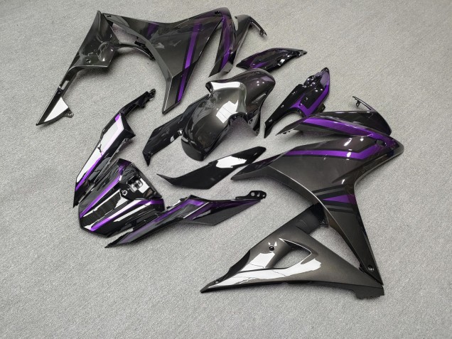 Purchase 2016-2018 Glossy Dark Grey & Black with Purple Honda CBR500R Motorcycle Fairings UK