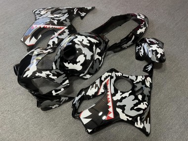 Purchase 2004-2007 Glossy White Black Shark Honda CBR600 F4i Motorcycle Fairings UK