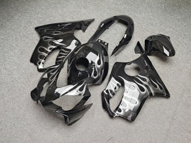 Purchase 2004-2007 Glossy Black Silver Flame Honda CBR600 F4i Motorcycle Fairings UK
