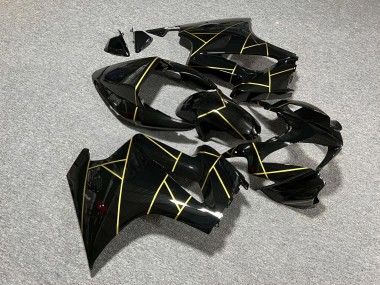 Purchase 2002-2013 Glossy Black with Gold Stripe Honda VFR 800 Motorcycle Fairings UK
