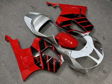 Purchase 2000-2006 Glossy Silver & Black with Red Honda VTR1000 Motorcycle Fairings UK