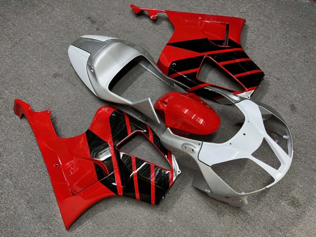 Purchase 2000-2006 Glossy Silver & Black with Red Honda VTR1000 Motorcycle Fairings UK