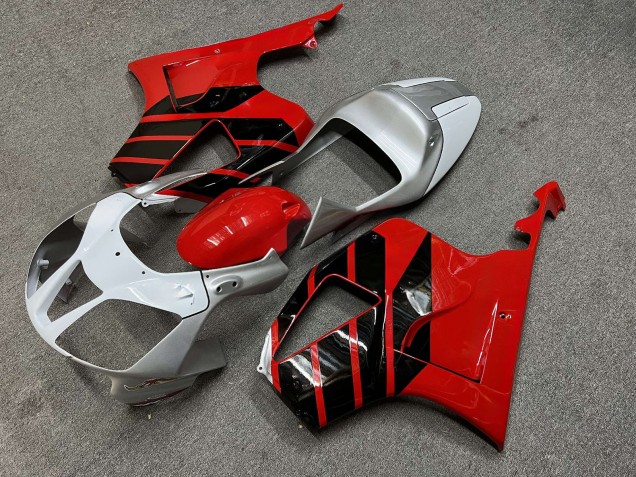 Purchase 2000-2006 Glossy Silver & Black with Red Honda VTR1000 Motorcycle Fairings UK