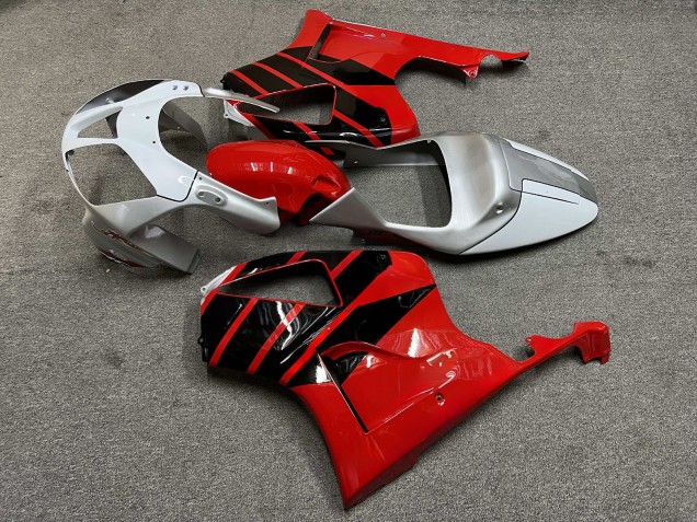 Purchase 2000-2006 Glossy Silver & Black with Red Honda VTR1000 Motorcycle Fairings UK