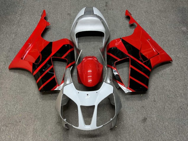 Purchase 2000-2006 Glossy Silver & Black with Red Honda VTR1000 Motorcycle Fairings UK