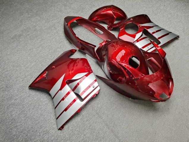 Purchase 1996-2007 Glossy Deep Red Silver Honda CBR1100XX Blackbird Motorcycle Fairings UK