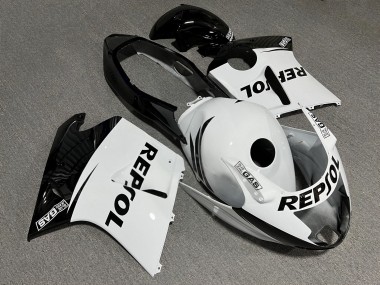 Purchase 1996-2007 Glossy Black White Honda CBR1100XX Blackbird Motorcycle Fairings UK