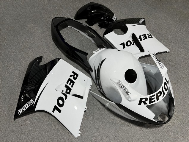 Purchase 1996-2007 Glossy Black White Honda CBR1100XX Blackbird Motorcycle Fairings UK