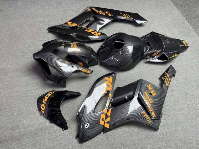 Purchase 2004-2005 Glossy Carbon Fiber Style with Orange Honda CBR1000RR Motorcycle Fairings UK