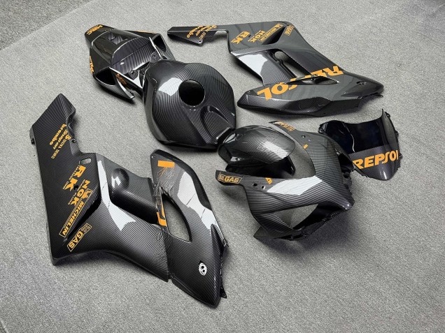 Purchase 2004-2005 Glossy Carbon Fiber Style with Orange Honda CBR1000RR Motorcycle Fairings UK