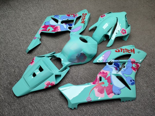Purchase 2004-2005 Glossy Cyan Pink Flowers Stitch Honda CBR1000RR Motorcycle Fairings UK