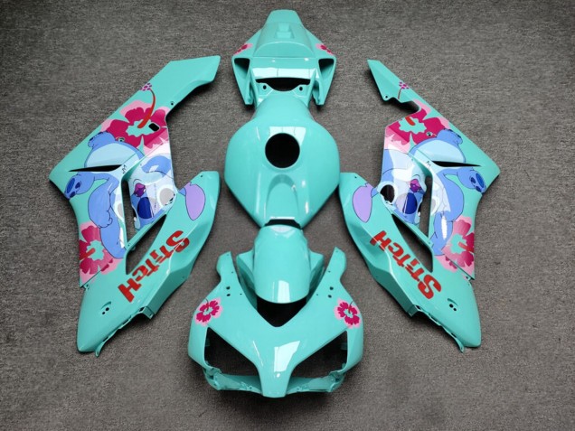 Purchase 2004-2005 Glossy Cyan Pink Flowers Stitch Honda CBR1000RR Motorcycle Fairings UK
