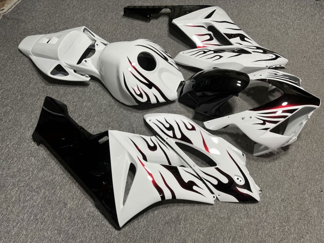 Purchase 2004-2005 Glossy White Black Red Flame Honda CBR1000RR Motorcycle Fairings UK