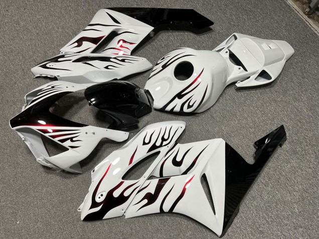 Purchase 2004-2005 Glossy White Black Red Flame Honda CBR1000RR Motorcycle Fairings UK