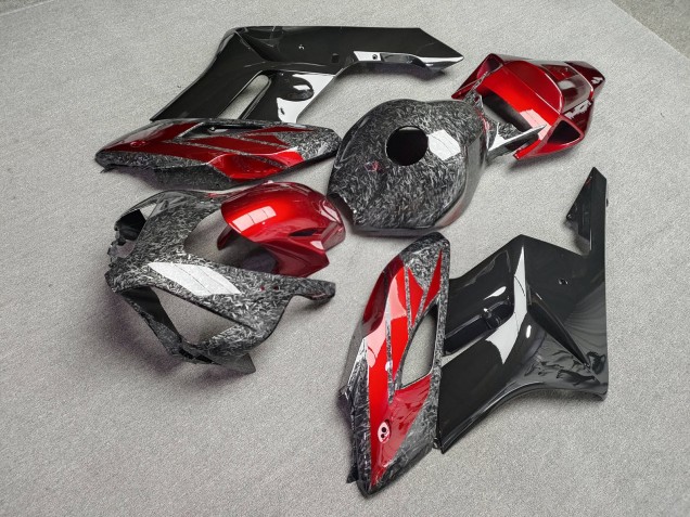 Purchase 2004-2005 Forged Carbon Fiber Style with Glossy Black & Red Honda CBR1000RR Motorcycle Fairings UK