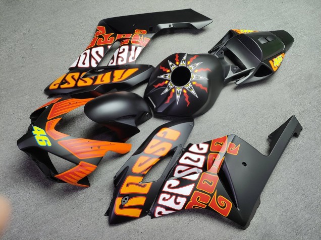 Purchase 2004-2005 Matte Black & Orange Rossi Honda CBR1000RR Motorcycle Fairings UK