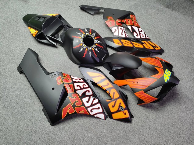 Purchase 2004-2005 Matte Black & Orange Rossi Honda CBR1000RR Motorcycle Fairings UK