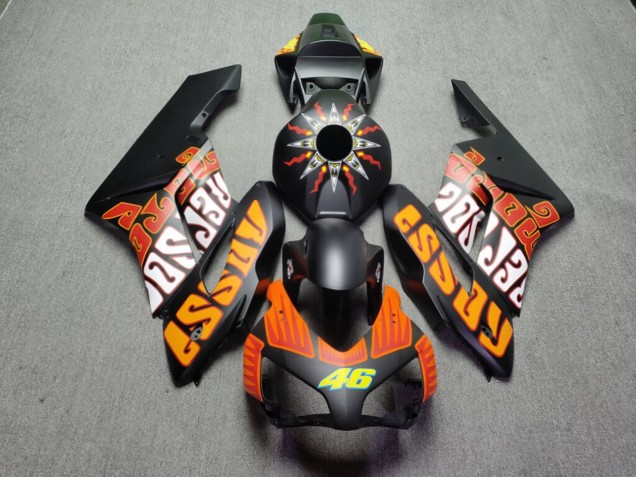 Purchase 2004-2005 Matte Black & Orange Rossi Honda CBR1000RR Motorcycle Fairings UK