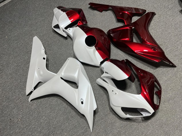 Purchase 2006-2007 Glossy Pearl White & Deep Red Split Honda CBR1000RR Motorcycle Fairings UK