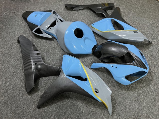 Purchase 2006-2007 Glossy Nardo Grey Light Blue Carbon Fiber Style Honda CBR1000RR Motorcycle Fairings UK