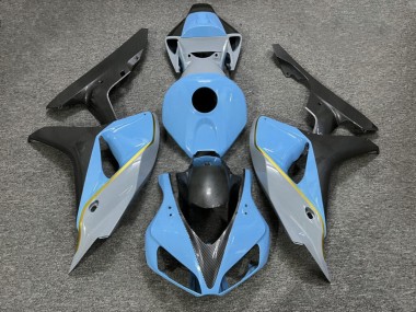 Purchase 2006-2007 Glossy Nardo Grey Light Blue Carbon Fiber Style Honda CBR1000RR Motorcycle Fairings UK