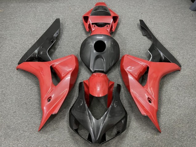 Purchase 2006-2007 Glossy Black Red Carbon Fiber Style Honda CBR1000RR Motorcycle Fairings UK
