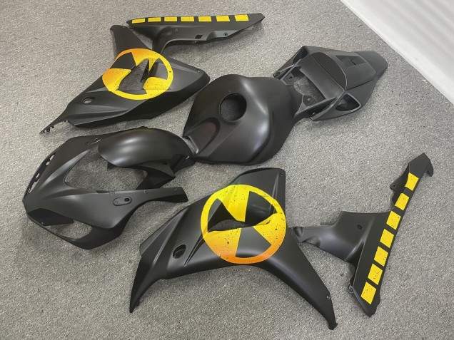Purchase 2006-2007 Matte Black Yellow Honda CBR1000RR Motorcycle Fairings UK