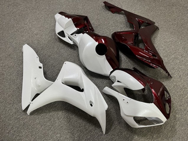 Purchase 2006-2007 Glossy Pearl White Maroon Red Split Honda CBR1000RR Motorcycle Fairings UK