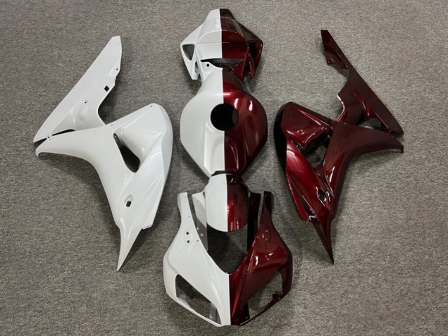 Purchase 2006-2007 Glossy Pearl White Maroon Red Split Honda CBR1000RR Motorcycle Fairings UK