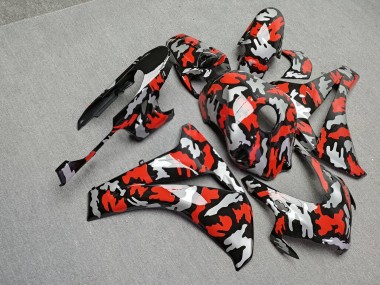 Purchase 2008-2011 Glossy Black with Red & Silver Camo Honda CBR1000RR Motorcycle Fairings UK