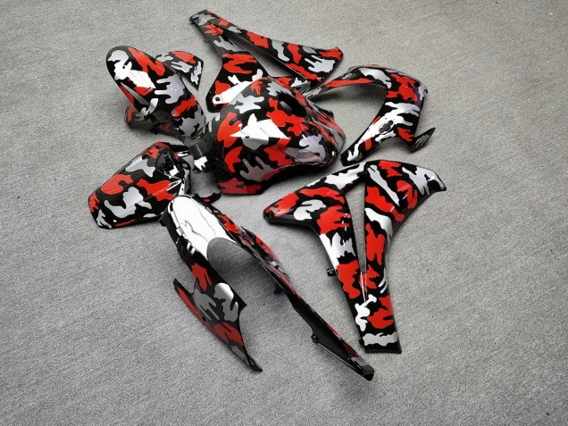 Purchase 2008-2011 Glossy Black with Red & Silver Camo Honda CBR1000RR Motorcycle Fairings UK