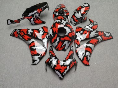 Purchase 2008-2011 Glossy Black with Red & Silver Camo Honda CBR1000RR Motorcycle Fairings UK