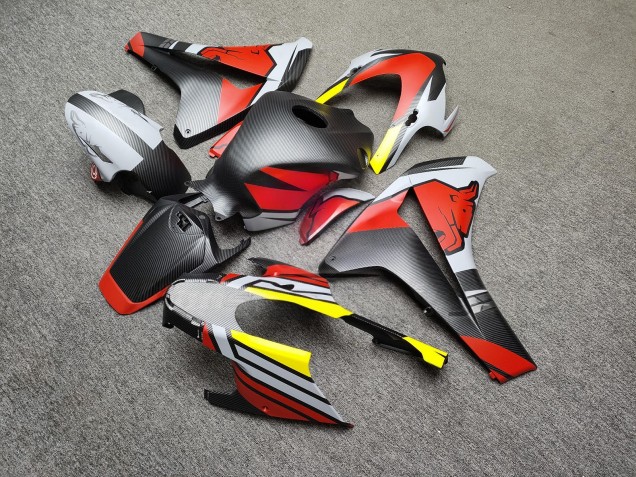 Purchase 2008-2011 Matte Carbon Fiber Style with Red Grey Bull Honda CBR1000RR Motorcycle Fairings UK
