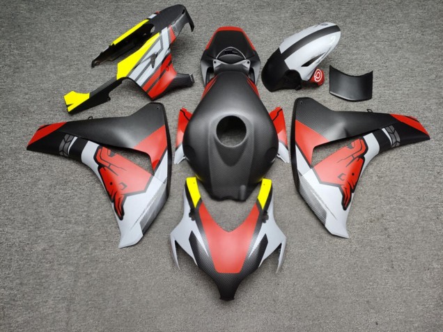 Purchase 2008-2011 Matte Carbon Fiber Style with Red Grey Bull Honda CBR1000RR Motorcycle Fairings UK