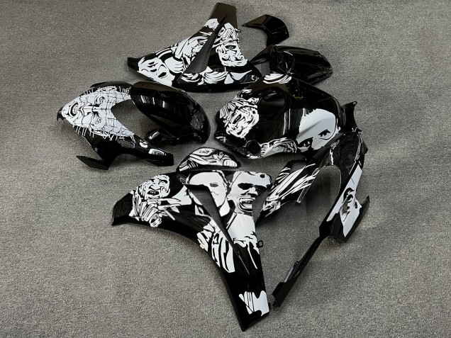 Purchase 2008-2011 Glossy Black Nightmare Honda CBR1000RR Motorcycle Fairings UK