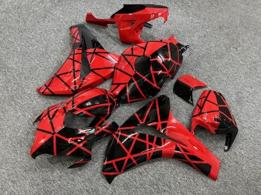 Purchase 2008-2011 Glossy Red Black Line Pattern Split Honda CBR1000RR Motorcycle Fairings UK