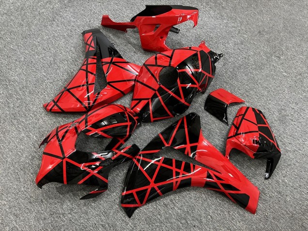 Purchase 2008-2011 Glossy Red Black Line Pattern Split Honda CBR1000RR Motorcycle Fairings UK