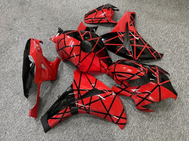 Purchase 2008-2011 Glossy Red Black Line Pattern Split Honda CBR1000RR Motorcycle Fairings UK