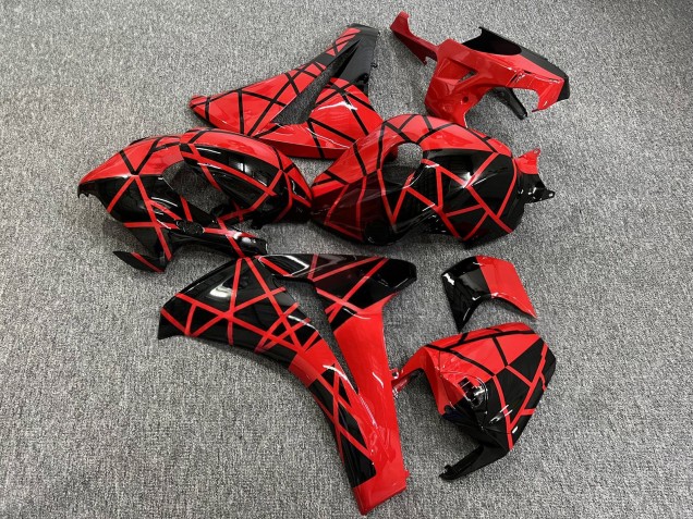 Purchase 2008-2011 Glossy Red Black Line Pattern Split Honda CBR1000RR Motorcycle Fairings UK