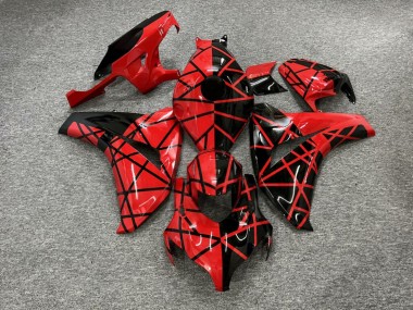 Purchase 2008-2011 Glossy Red Black Line Pattern Split Honda CBR1000RR Motorcycle Fairings UK