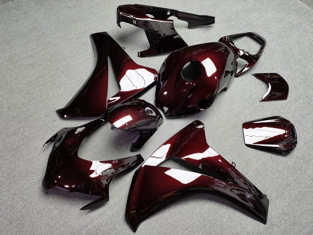 Purchase 2008-2011 Glossy Maroon Red Carbon Fiber Style Honda CBR1000RR Motorcycle Fairings UK