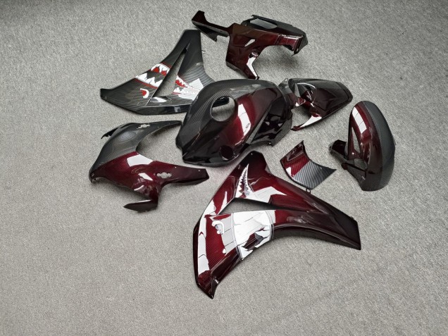 Purchase 2008-2011 Glossy Black Red Carbon Fiber Style Shark Split Honda CBR1000RR Motorcycle Fairings UK