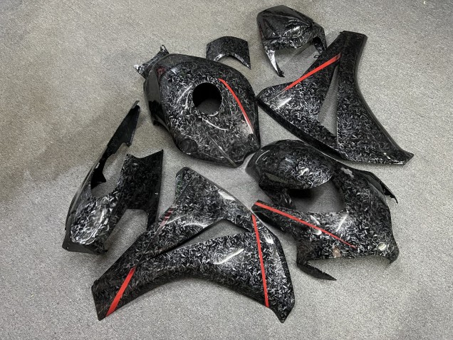Purchase 2008-2011 Forged Carbon Fiber Style Red Trim Honda CBR1000RR Motorcycle Fairings UK